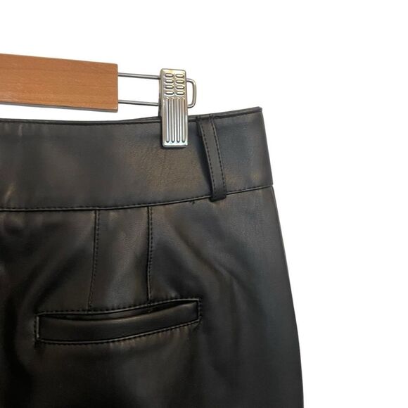 Banana Republic Black High Rise Pleated Faux Leather Pants Size 0 - Picture 6 of 8